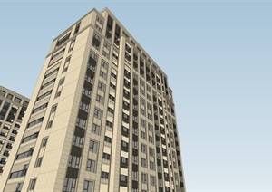 高层小区入口和住宅楼设计SU(草图大师)模型