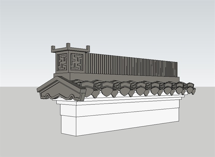 徽派马头墙建筑构件设计su模型(1)