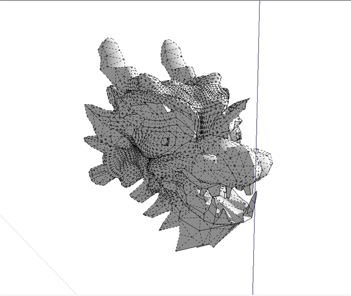 中国龙头雕塑su模型(2)
