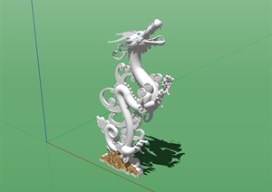 中国龙雕塑详细设计SU(草图大师)模型