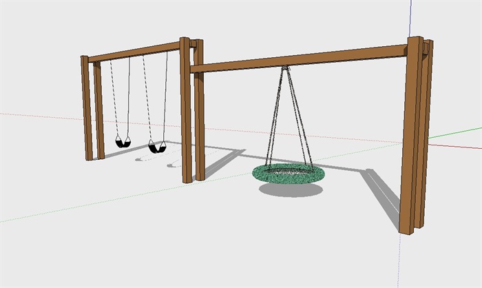 儿童游乐设施秋千素材su模型(1)
