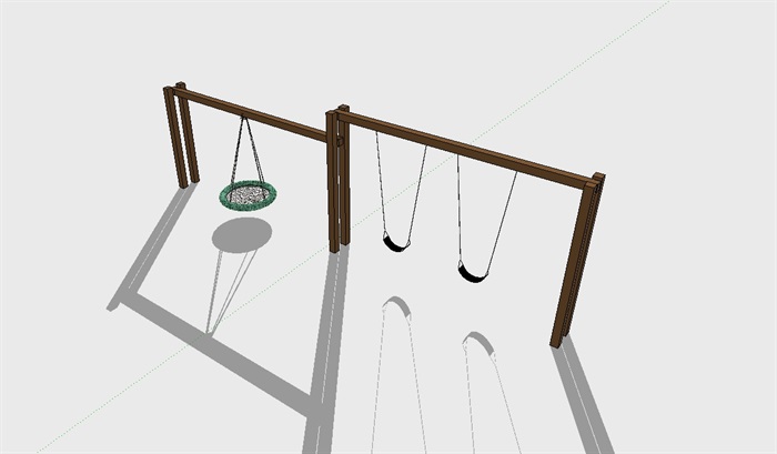 儿童游乐设施秋千素材su模型(3)