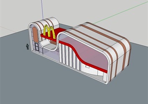 现代麦当劳餐饮建筑SU(草图大师)模型