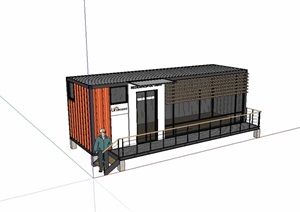 —集装箱单层办公建筑SU(草图大师)模型