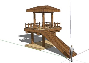 景观亭详细设计SU(草图大师)模型