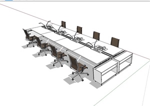 办公桌椅素材设计SU(草图大师)模型