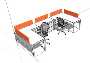 现代办公桌椅素材设计SU(草图大师)模型