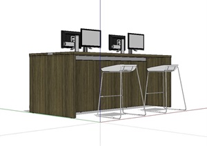 办公桌椅独特详细设计SU(草图大师)模型