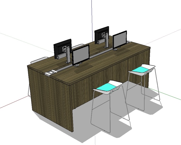 办公桌椅独特详细设计su模型(3)