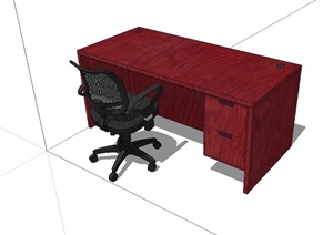 办公桌椅组合素材设计SU(草图大师)模型