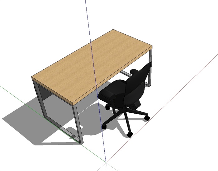 简约办公室内办公桌椅su模型(2)