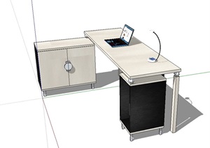 室内详细的办公桌SU(草图大师)模型