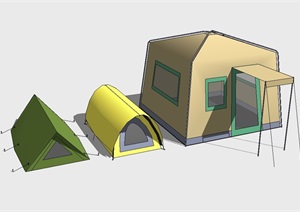 园林景观帐篷素材SU(草图大师)模型