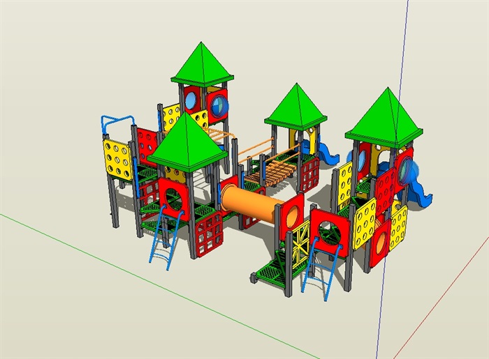 某小区完整的儿童游乐设施su模型(1)
