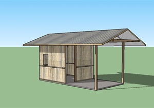 精致的防腐木木屋厕所模型