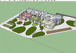 经典的幼儿园最终的方案建筑SU(草图大师)模型