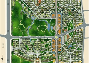 现代详细完整的城市规划jpg平面图
