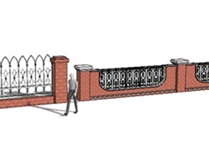 围墙栏杆设计SU(草图大师)模型