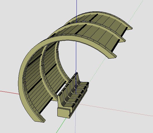 单边拱形凉亭设计su模型(3)