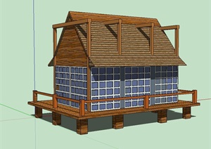 精品木屋建筑设计SU(草图大师)模型