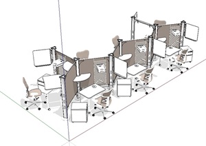 办公桌椅室内家具素材设计SU(草图大师)模型