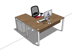 经典完整的办公桌椅SU(草图大师)模型