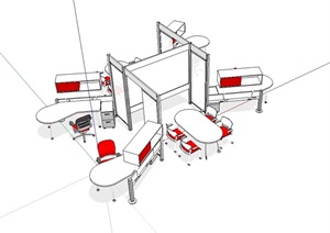 某新办公桌椅SU(草图大师)模型
