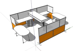 办公桌子素材设计SU(草图大师)模型