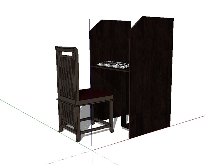 单独的办公桌椅su模型(1)