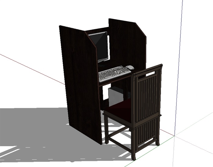 单独的办公桌椅su模型(2)
