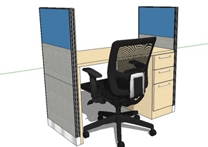 办公桌椅独特设计SU(草图大师)模型