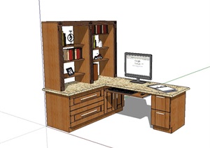 办公桌柜组合设计SU(草图大师)模型