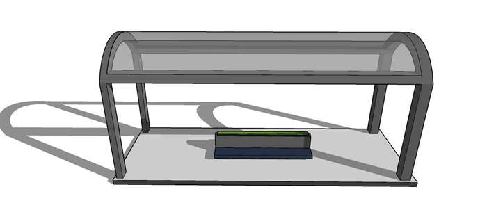 现代公交车站简单su模型