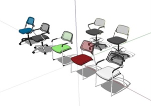 办公椅多个素材设计SU(草图大师)模型