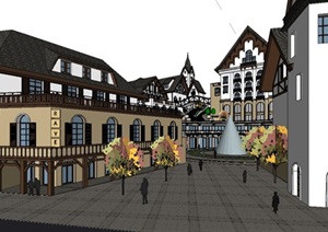 瑞士风情小镇建筑设计SU(草图大师)模型