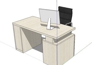 某室内详细办公桌椅素材SU(草图大师)模型