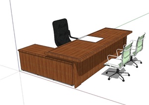 某主任办公桌椅素材设计SU(草图大师)模型