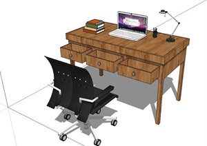 某室内空间办公桌椅素材SU(草图大师)模型