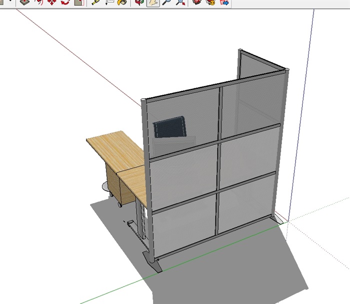 办公电脑桌椅详细设计su模型(3)