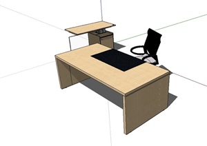 某室内办公桌椅组合素材SU(草图大师)模型