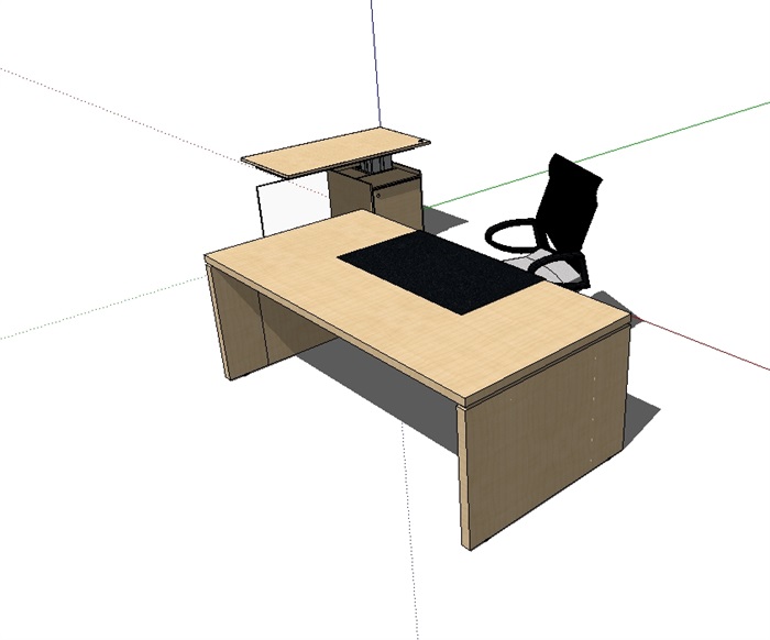 某室内办公桌椅组合素材su模型(1)