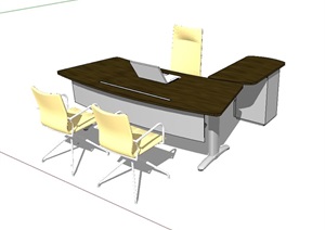 某室内办公桌椅素材SU(草图大师)模型