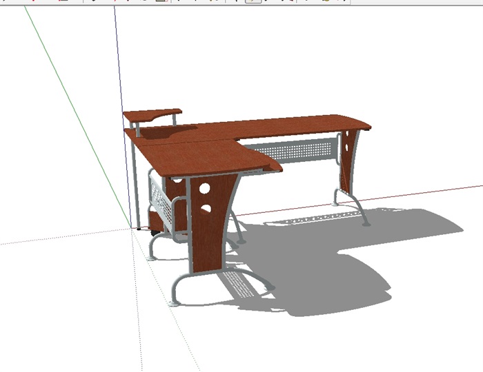 某办公室办公桌设计su模型(3)