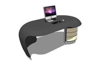 某独特造型办公桌SU(草图大师)模型