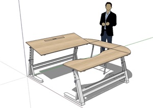 办公桌独特设计SU(草图大师)模型