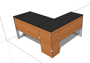 某室内详细的办公桌素材SU(草图大师)模型