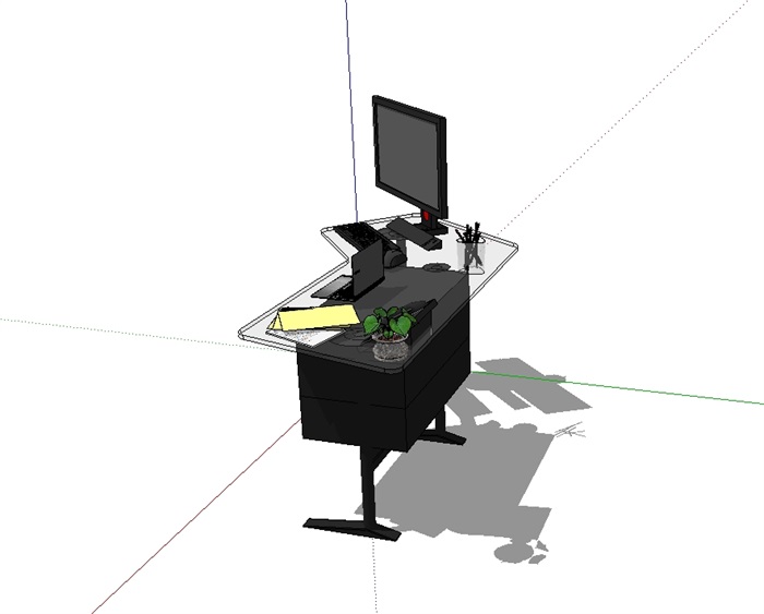电脑办公桌家具素材设计su模型(2)