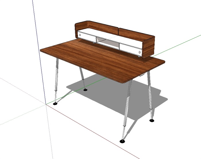 某室内详细办公桌素材su模型(1)