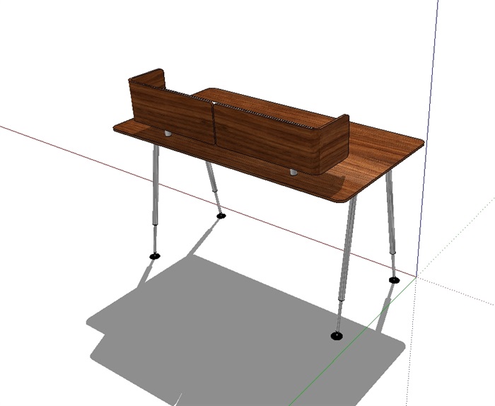 某室内详细办公桌素材su模型(3)