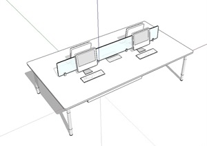 某室内办公桌素材SU(草图大师)模型
